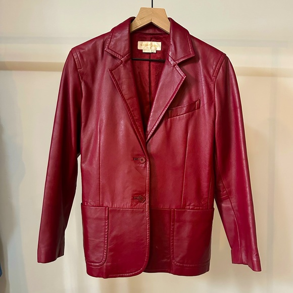 Vintage Red Leather Jacket - Picture 1 of 8